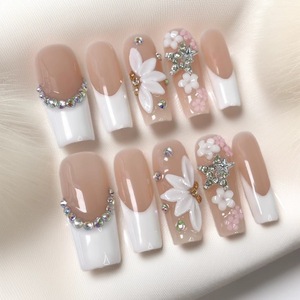 <span class=keywords><strong>Uñas</strong></span> Postizas de Lujo en Oferta, <span class=keywords><strong>Uñas</strong></span> Postizas Largas con Diseño 3D <span class=keywords><strong>para</strong></span> Boda, <span class=keywords><strong>Uñas</strong></span> Postizas Cuadradas Hechas a Mano - Product Image 3