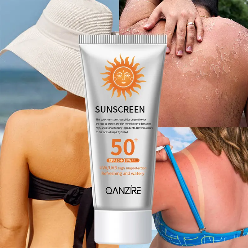 OEM Private Label Vegan crema solare per la pelle Spf 50 protezione solare sbiancante Uva & Uvb crema di protezione solare fabbrica