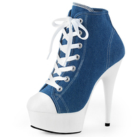 Chaussures à talons fins pour femmes, plateforme de 15 cm, bout rond, lacets, mode, podium, spectacle, boîte de nuit, danse sur piquet, grande taille pour femmes