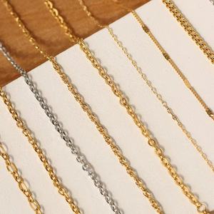 Collier chaîne tendance en acier inoxydable 304, personnalisable, anti-ternissement, pour femmes, vente en gros - Product Image 1