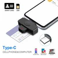 Adaptateur de lecteur de carte portable intelligent USB Type C accès commun CAC carte SIM intelligente/lecteur de carte à puce bancaire IC pour téléphone portable