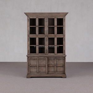 Libreria Antica in Legno Massello con Altezza Regolabile e 6 Ripiani in Legno per Ufficio e Soggiorno - Product Image 3