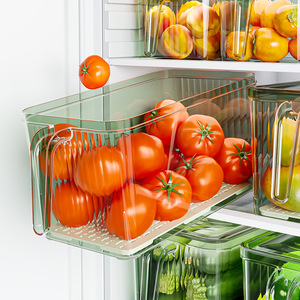 食品グレードの積み重ね可能な冷蔵庫オーガナイザービン、蓋付き、BPAフリーのプラスチック製保存容器、野菜、果物、キッチン、パントリー、冷凍庫用 - Product Image 2