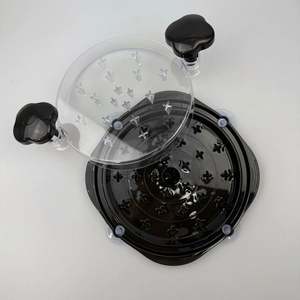 Déchiqueteur de fourchettes à viande de poulet rondes avec tapis de base antidérapant Couvercle transparent Option de logo personnalisé Plastique PP de qualité alimentaire antiadhésif - Product Image 1