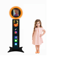Station de selfie portable pour iPad, forme ovale, corps métallique, pour studio, réseaux sociaux, vidéo, multicolores, longue durée de vie