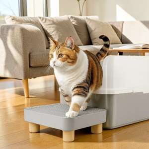 Cat Litter Box <b>Step</b> 20L Dust-Free Comfortable Easy Clean Durable Non-Slip Wooden Legs Anti-Tracking Customized Logo - Product Image 5