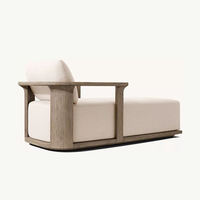 Ensemble de salon et de lit de jour en teck moderne et portable, meubles d'extérieur pour parc, hôtel, patio, salon