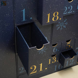 Boîte cadeau rigide <span class=keywords><strong>de</strong></span> luxe à double porte 24 12 jours <span class=keywords><strong>de</strong></span> Noël Avent emballage <span class=keywords><strong>de</strong></span> <span class=keywords><strong>beauté</strong></span> vide pour crème pour le visage gaufrage stratification mate - Product Image 3