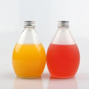 Bottiglia per bevande in vetro trasparente a forma di puntello da 250ml con tappo a vite