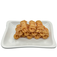 Friandises pour chiens en bâtonnets noués enveloppés de poulet, fabrication OEM - 100% naturelles, riches en protéines, hautement digestibles et nutritives