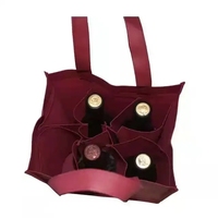 Sac fourre-tout à vin non tissé divisé 4-6 bouteilles réutilisables personnalisées OEM 100 pièces Porte-sac à provisions soluble dans l'eau