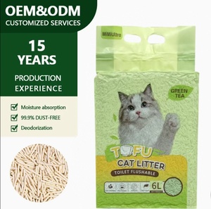 Sable pour chat en tofu de qualité supérieure, absorbant les odeurs, à faible teneur en poussière, propre - Product Image 1