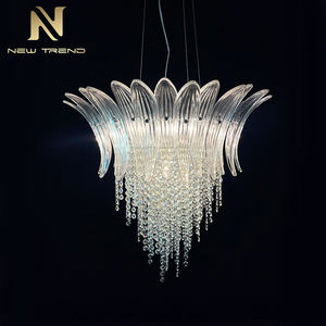 Lampe pendante menée en verre de lustre de salle de banquet de villa de hall d'hôtel fait sur commande d'intérieur de conception de luxe - Product Image 1