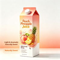 Aangepaste Pakket Perzik Ananas Fruitdrank Frisse Gebalanceerde Zoete Smaak Gemengde Fruitsap voor Drankwinkels en Supermarkt Retail