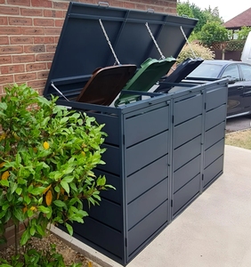 Nuovo produttore di fonti di Design per tetto inclinato bidone della <span class=keywords><strong>spazzatura</strong></span> 3 bidoni in acciaio zincato coperchio del bidone della <span class=keywords><strong>spazzatura</strong></span> - Product Image 2