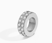 Approvisionnement direct usine, pendentif rond incrusté de zircon plaqué or 18 carats inaltérable, en acier inoxydable, fait main DIY