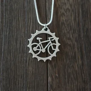 Collana con ciondolo a forma di bicicletta, bellissimo gioiello <span class=keywords><strong>unico</strong></span>, ricordo per amici ciclisti, testimonino dell'amicizia. - Product Image 4