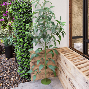 Brilliantart Plante Artificielle Feuillage d'Eucalyptus Vert <span class=keywords><strong>Tige</strong></span> Verte Branches d'<span class=keywords><strong>Olivier</strong></span> en Tissu/Plastique/Fil de Fer Résistant aux UV - Product Image 6