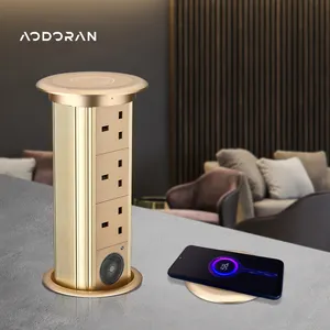 Automation power socket tabletop kitchen furniture pop up socket with wireless charger