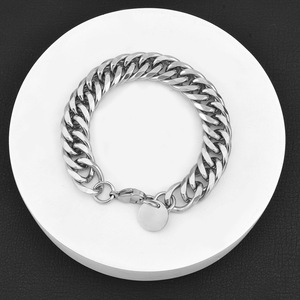 Hot Selling Hiphop Popular Design Thick <b>Chain</b> Bracelet <b>Titanium</b> Steel Silver Plated Fashion Unisex's Bracelets Simple Jewelry - Product Image 5