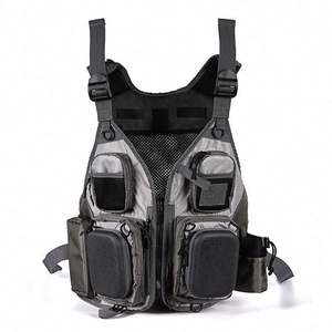 Échantillon gratuit Vente en gros en usine Gilet de pêche à la mouche en polyester imperméable et respirant avec sac à dos - Product Image 4