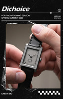 Montre pour homme de marque authentique haut de gamme en acier inoxydable, mouvement à quartz, boîtier carré, aiguilles lumineuses au tritium, style sportif