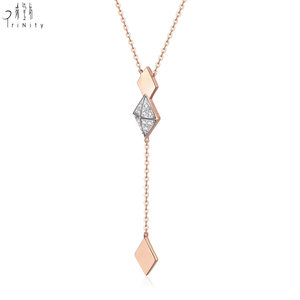 Most Popular Manufacturer Export Fine Jewelry 18K <b>Solid</b> Rose <b>Gold</b> Real Natural Diamonds <b>Pendant</b> Necklace For Women's Gift - Product Image 2