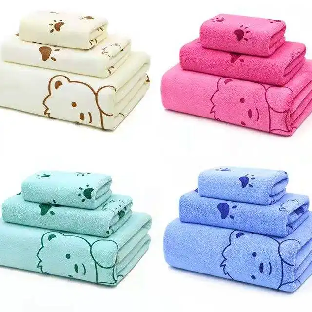 China Manufacture Supplier Directly Hot sell Microfiber 3 Pieces towel set Custom Bath towel gift set