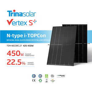 Module photovoltaïque bifacial double vitrage TOPCon de type N 450W, efficacité 22,5%, panneau solaire esthétique - Product Image 1
