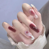 Vente en gros de faux ongles à presser personnalisés de haute qualité, formes Cercueil, Amande, French Manucure, en acrylique