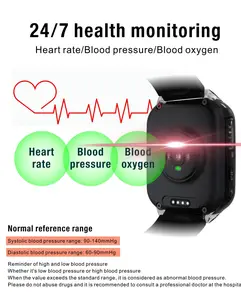 Relógio inteligente SOS 4G para idosos, gerenciamento integrado de pressão arterial, com cartão SIM, detecção de queda, chamadas, GPS, relógios inteligentes