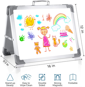 Desktop Portable <strong>Mini</strong> Small Dry Erase Board <strong>Whiteboard</strong> for Kids Office Home School Double Side Magnetic White Board - Product Image 2