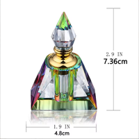 Flacon de parfum vintage égyptien en forme de pyramide rectangulaire, décoratif, rechargeable, mini flacon vide, cristal noir de luxe, 0,1 oz (3 ml), pour huile d'attar