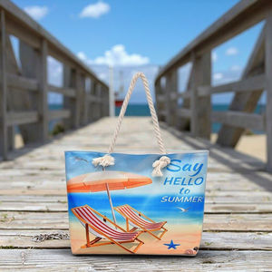 Bolso de mano informal a la moda para mujer 2025, bolso de <span class=keywords><strong>playa</strong></span> grande con dos asas y cierre de cremallera - Product Image 1