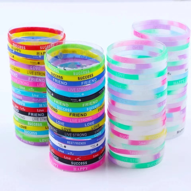 Silicone Rubber Engraved Laser Printed Concave Adult Sports Bracelet with 30-90 Shore Hardness RoHS Certified