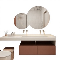 Miroir intelligent de salle de bain Hexad Modern Hotel avec cadre en alliage d'aluminium, capteur tactile, LED anti-buée, éclairage mural, alimentation par prise électrique