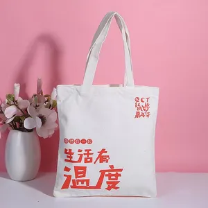 New Cotton Canvas Custom Printing Reusable Grocery Washable Eco-friendly Canvas Shopping Tote Bag