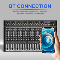 Console de mixage GAX-PMX16 avec alimentation fantôme +48V, 2000W, 16 effets DSP, Bluetooth, USB, lecture et enregistrement sur ordinateur