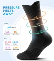 Chaussettes de sport de basketball personnalisées par le fabricant, logo de designer, anti-odeur, hommes, noir, sport, Coolmax Elite, compression, chaussettes de course