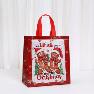 <b>Christmas</b> Non Woven Printed <b>Gift</b> <b>Bags</b> Laminated 3D Foldable Tote <b>Bags</b> For Holiday Shopping And Present Giving - Product Image 4