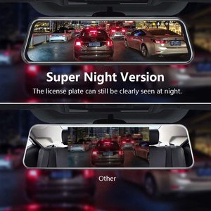 10 inç dokunmatik ekran araba kara kutusu ön ve arka araba dvr'ı dikiz aynası geri vites kamera çift Lens Video kaydedici 2K çizgi kam - Product Image 4