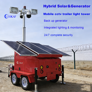 หอคอยไฟส่องสว่างเคลื่อนที่แบบไฮบริดพลังงานแสงอาทิตย์และเครื่องกำเนิดไฟฟ้าแบบออฟกริด พร้อมระบบ 4G WIFI สำหรับการเฝ้าระวังทางไกลแบบเรียลไทม์เพื่อความปลอดภัยชายแดน - Product Image 1
