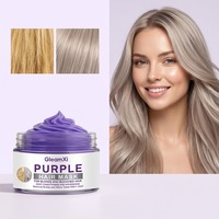 Masque capillaire nourrissant violet neutralisant les tons jaunes, adoucissant les cheveux crépus, hydratant à la vitamine E, pour cheveux décolorés