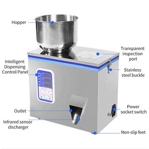 FR-900 100g 500g Desk Type PE Bag Coffee Bean Nut Heat Sealer Small Quantitative Filling Date Printer Horizontal Sealing Machine - Product Image 3