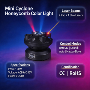 Nueva Luz LED Mini Whirlwind Bee Eye para KTV, Salas Privadas, Fiestas en Casa, Ambiente de <span class=keywords><strong>Bar</strong></span>, Luz Láser RGBW para Escenario - Product Image 4