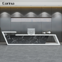 Bureau de réception en pierre artificielle, comptoir en l, table de réception, pour salon, avec pierres artificielles, de haute qualité, livraison gratuite