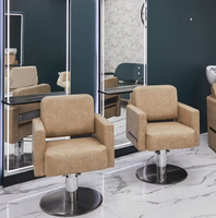Chaise de maquillage inclinable à 180 degrés moderne pour coiffeurs, chaise de salon de beauté en cuir réglable en hauteur pour salon de barbier en promotion