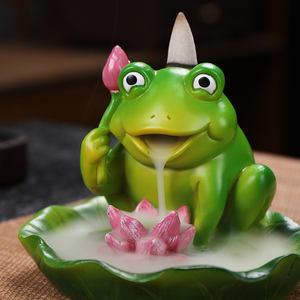 Quemador de <span class=keywords><strong>Incienso</strong></span> de Resina con Diseño de <span class=keywords><strong>Rana</strong></span>, Nuevo Diseño de Torre de Cascada, Soporte para Decoración del Hogar y Oficina, Difusor de Aromaterapia - Product Image 1