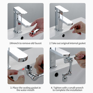 <span class=keywords><strong>Rubinetto</strong></span> da Bagno con Braccio Robotico in Ottone di Alta Qualità, Rotazione Libera a <span class=keywords><strong>1080</strong></span> <span class=keywords><strong>Gradi</strong></span>, Ugello Girevole Anti-Schizzi, Design Moderno, Vendita Calda - Product Image 2