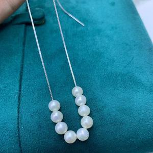 Collar de Perlas Sonrientes para Mujer, Plata S925, 5-6 mm, Pequeño, para Clavícula, Elegante, Regalo 520, Cadena para el Cuello - Product Image 3